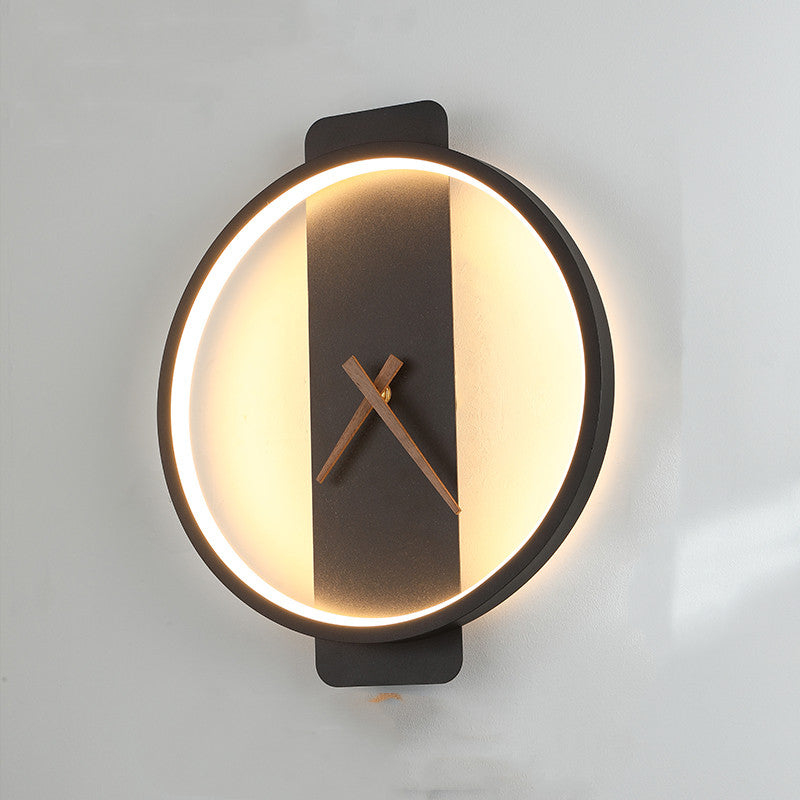Nordic Wall Lamp Bedroom Clock