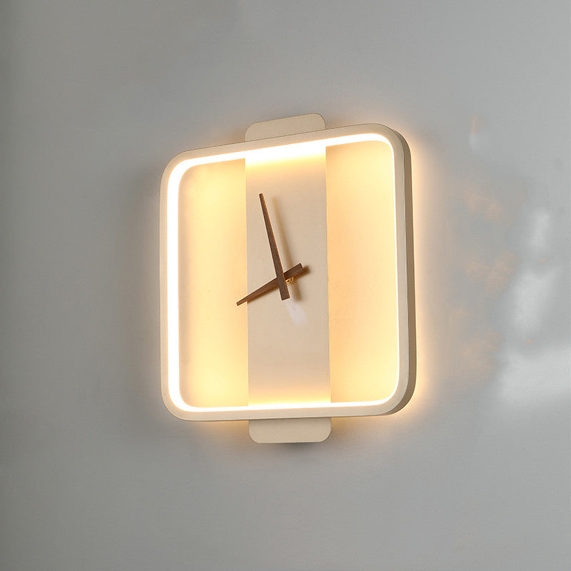 Nordic Wall Lamp Bedroom Clock