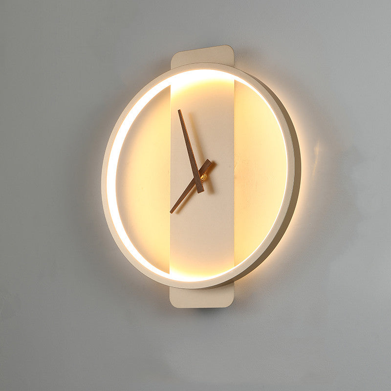 Nordic Wall Lamp Bedroom Clock