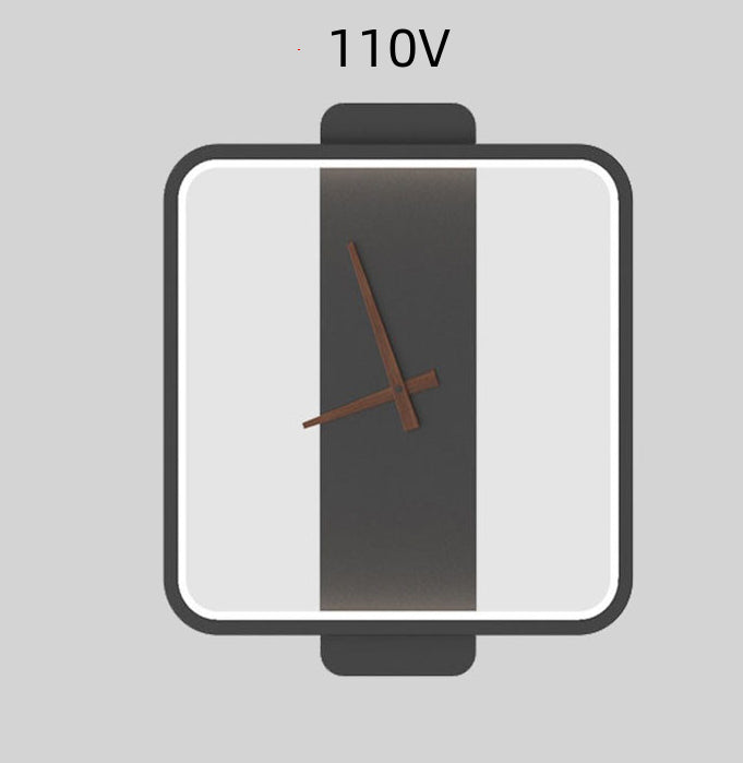 Nordic Wall Lamp Bedroom Clock