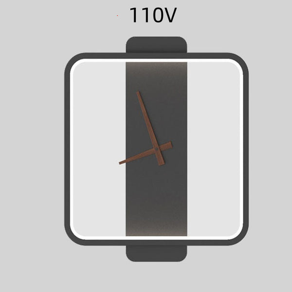 Nordic Wall Lamp Bedroom Clock