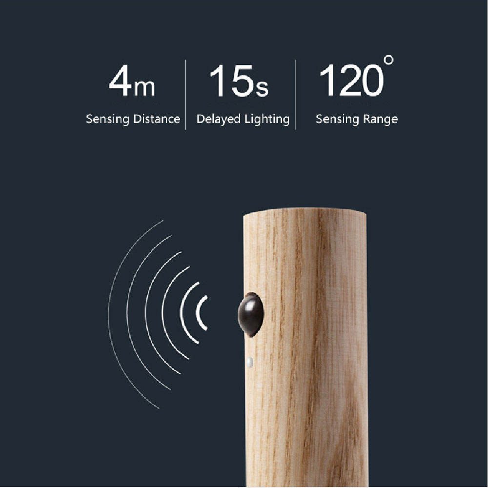 Auto LED Magnetic Wood Wireless Night Light