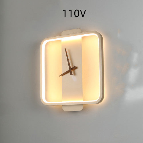 Nordic Wall Lamp Bedroom Clock