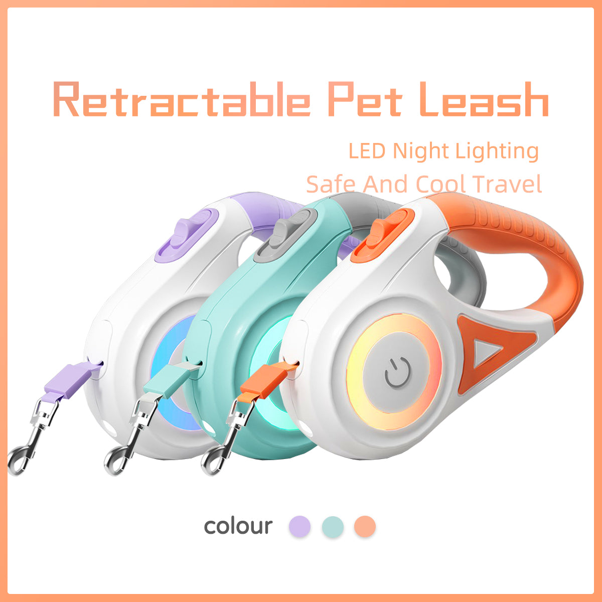 Dog Retractable Leash And Dog Collar