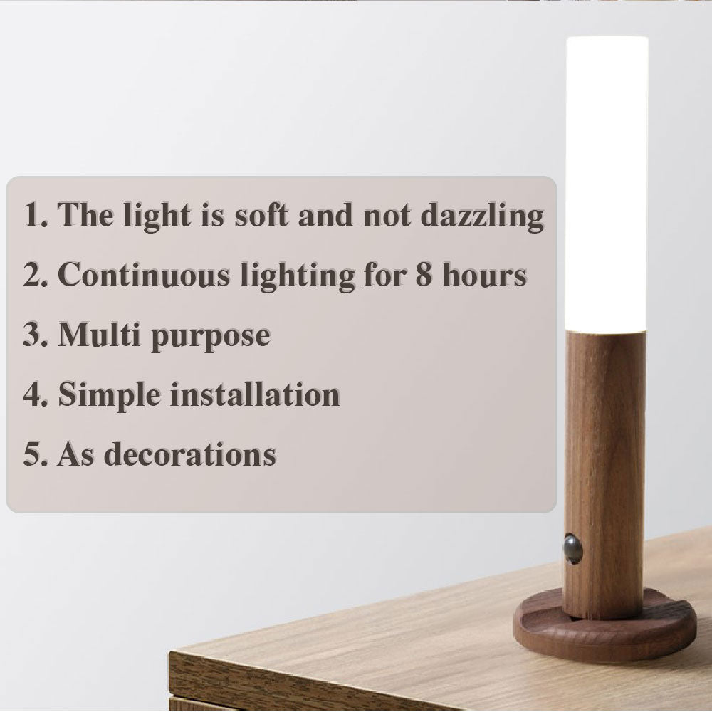 Auto LED Magnetic Wood Wireless Night Light