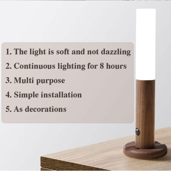 Auto LED Magnetic Wood Wireless Night Light